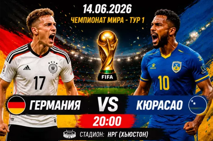 Прогноз на матч Германия — Кюрасао ⚡ Коэффициент 1.72 на уверенную победу немецкой машины