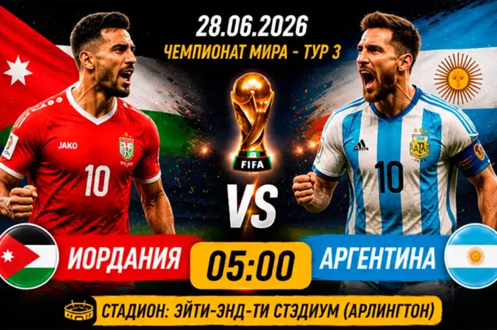 ⚽ Прогноз на матч Иордания – Аргентина: разгром от чемпионов мира? Коэффициент 1.65