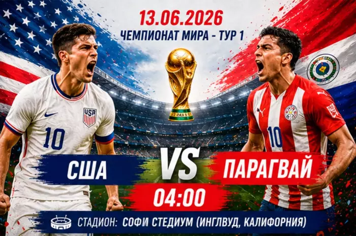 Прогноз на матч США — Парагвай ⚽ коэффициент 1.95 на победу хозяев и яркий старт ЧМ