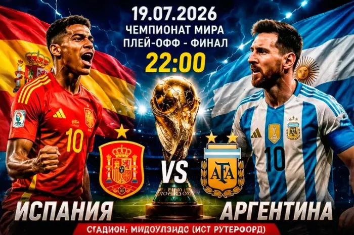 ⚽ Прогноз на матч Испания – Аргентина (коэффициент 2.10): финал мечты ЧМ-2026 и битва Ямаля против Месси!