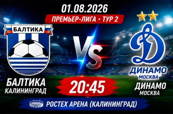 ⚽ Прогноз Балтика – Динамо Москва (кф. 2.05): сможет ли Калининград остановить столичный клуб?